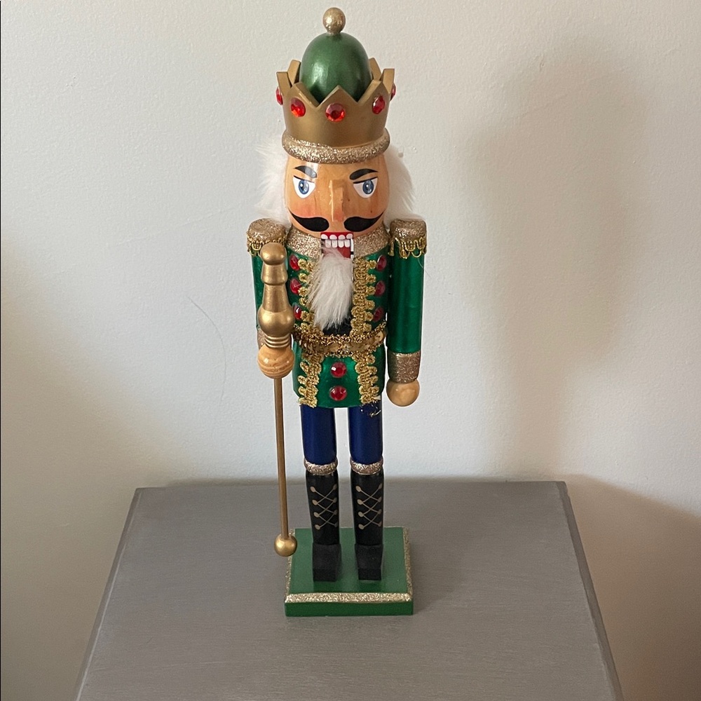 Green and Gold Nutcracker Figurine